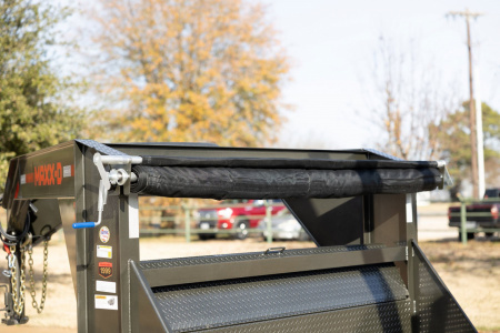 New 2026 MAXX-D 83x14 ROX 16K Gooseneck Roll off Dump Trailer / 8K Axles / Electric Tarp System / (3) 83x14 4ft Tall Heavy Duty Bins Rollster