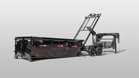 New 2026 MAXX-D 83x14 ROX 16K Gooseneck Roll off Dump Trailer / 8K Axles / Electric Tarp System / (3) 83x14 4ft Tall Heavy Duty Bins Rollster