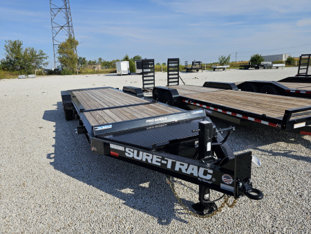 New 2025 Sure-Trac 7 x 24 (18+6) 22K Pro Series Beam Tilt Equipment Trailer