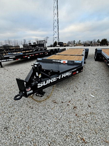 New 2025 Sure-Trac 7 x 24 (18+6) 22K Pro Series Beam Tilt Equipment Trailer