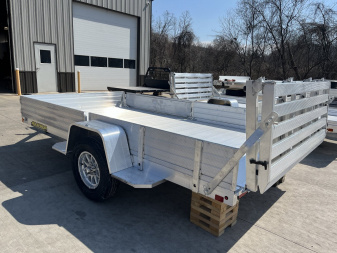 New 2026 Aluma 8112SR ATV/Utility Trailer - Solid Side w/ Side Load Ramps- Bi-Fold Gate