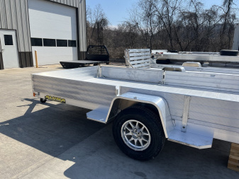 New 2026 Aluma 8112SR ATV/Utility Trailer - Solid Side w/ Side Load Ramps- Bi-Fold Gate