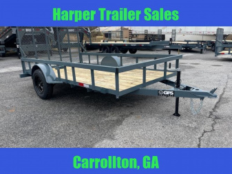 New 2026 GPS 76X12 SINGLE AXLE UTILITY TRAILER WITH SET BACK JACK