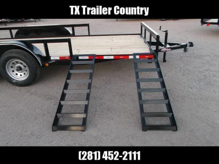 New 2025 LONGHORN TRAILERS 83x20 Utility Trailer / ATV Trailer / Side by Side Trailer / 4ft Rear Ramp Gate / 5ft Side Load Ramps / Electric Brakes / Pipetop / LED Lights