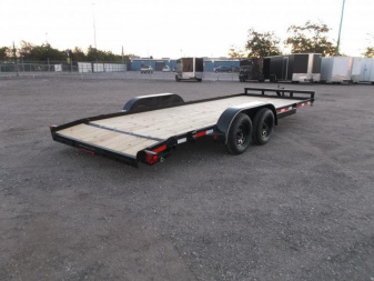New 2025 LONGHORN TRAILERS 83x18 7K Car Hauler / Racing Trailer / 2ft Dovetail / 5ft Stow Away Ramps / Electric Brakes / LED Lights