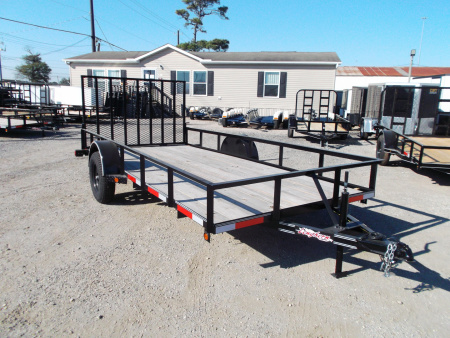 New 2025 LONGHORN TRAILERS 77x14 Utility Trailer / 4ft Heavy Duty Ramp Gate / LED Lights