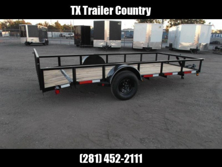 New 2025 Longhorn Trailers 77x14 Single Axle Utility Trailer / Side by Side Trailer / 2ft Dovetail / 2ft Ramp Gate / LED Lights
