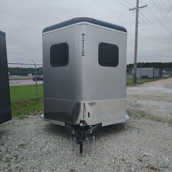 New 2027 Homesteader Trailer 7x13 TA, 7'9" interior height, 3.5k axles, 2 horse, Slant load Horse Trailer