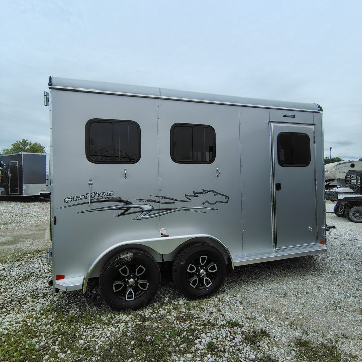 New 2027 Homesteader Trailer 7x13 TA, 7'9" interior height, 3.5k axles, 2 horse, Slant load Horse Trailer