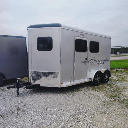 New 2027 Homesteader Trailer 7x13 TA, 7'9" interior height, 3.5k axles, 2 horse, Slant load Horse Trailer
