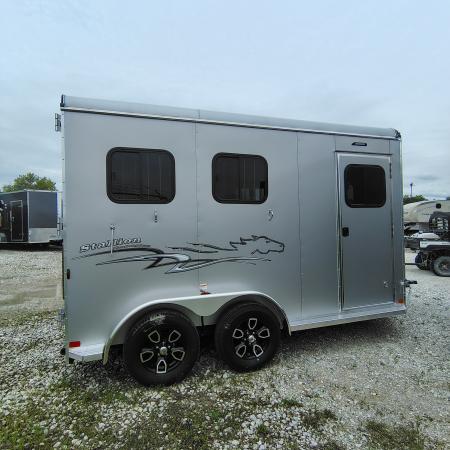 New 2027 Homesteader Trailer 7x13 TA, 7'9" interior height, 3.5k axles, 2 horse, Slant load Horse Trailer