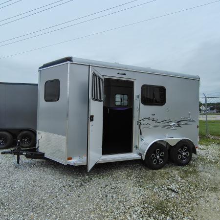 New 2027 Homesteader Trailer 7x13 TA, 7'9  interior height, 3.5k axles, 2 horse, Slant load Horse Trailer