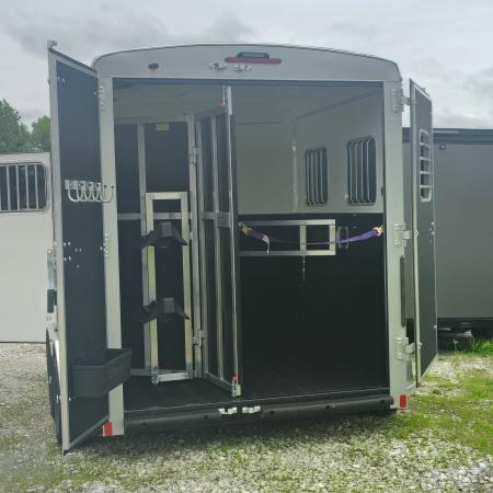 New 2027 Homesteader Trailer 7x13 TA, 7'9" interior height, 3.5k axles, 2 horse, Slant load Horse Trailer