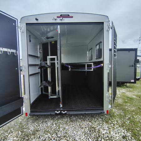 New 2027 Homesteader Trailer 7x13 TA, 7'9" interior height, 3.5k axles, 2 horse, Slant load Horse Trailer