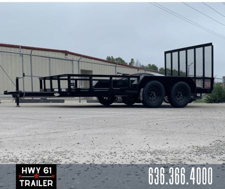 New 2025 MEB 83x14 TA Utility Trailer, Straight Deck, 35K Axles, Yoke Latch Style Hitch, 2  Coupler,  Black