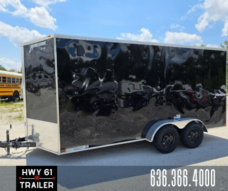 New 2026 Homesteader Trailer 7X16 TA Cargo/Enclosed Trailer, 7' Interior Height, 3.5K Axles, .030 Exterior, Intrepid package, Black Cargo / Enclosed Trailer