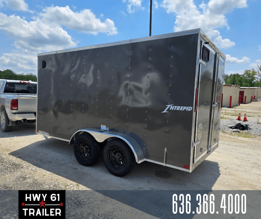New 2025 Homesteader 7X14 TA Enclosed Trailer, 35K Axles,  6'5" Interior Height, .030 Exterior, Intrepid package, Gray