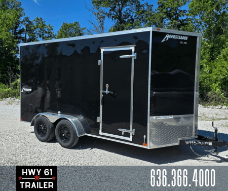 New 2025 Homesteader  7X14 TA Enclosed Trailer, 35K Axles,  7'Interior Height, .030 Exterior, Intrepid package, Black