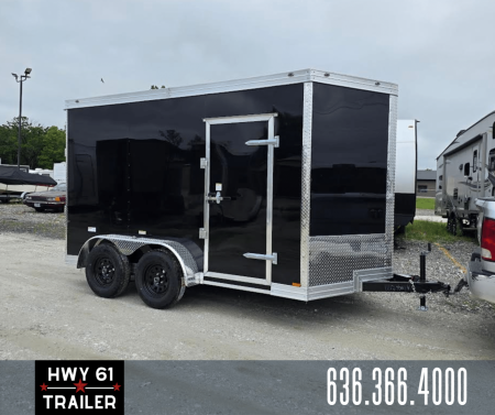 New 2025 Cynergy2 7x12 TA Enclosed Cargo Trailer, 7' Interior Height, 35K Axles, Black, .080 Polycore Exterior, Advanced Package