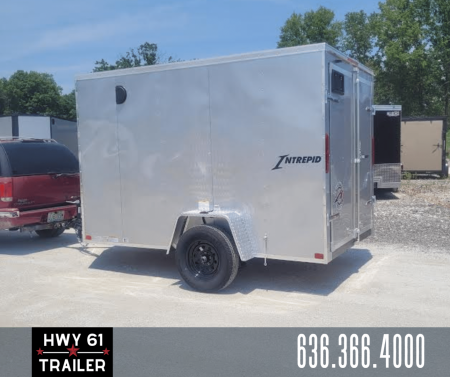 New 2025 Homesteader 6x10 SA Cargo Trailer, 6' Interior Height, 35K Axle, Silver, .030 Exterior, Intrepid Package, Barn Doors