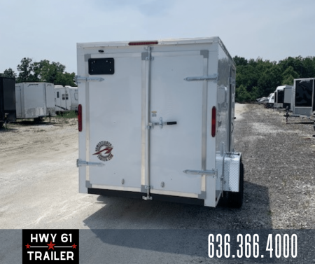 New 2025 Homesteader 6x10 SA Cargo Trailer, 6' Interior Height, 35K Axle, White, .030 Exterior, Intrepid Package, Barn Doors