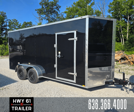 New 2025 Cynergy2 7x16 TA Enclosed Cargo Trailer, 7' Interior Height, 35K Axles, Black, .080 Polycore Exterior