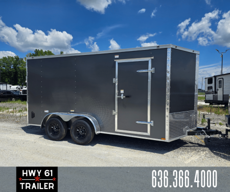 New 2025 Cynergy2 7x14 TA Cargo/Enclosed Trailer, 6'5  Interior Height, 35K Axles, .080 Polycore Exterior, Charcoal