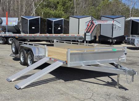New 80  X 16' TANDEM 3500# AXLES SIDE LOAD BI-FOLD GATE UTILITY TRAILER 2026 TRIUMPH ALUMINUM