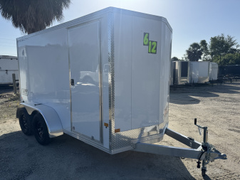 New 2026 ALCOM 6X12 TANDEM AXLE 7OOO LB GVWR ALUMINUM STEALTH Cargo / Enclosed TRAILER WITH 6'6" INTERIOR HEIGHT, BRAKES ON BOTH AXLES, SCREWLESS EXTERIOR Trailer