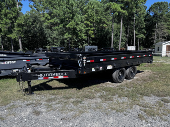 New 2025 Iron Bull 96 x16' 14K Deck-over Fold Down Sides Dump Trailer
