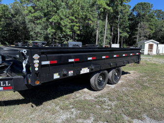 New 2025 Iron Bull 96"x16' 14K Deck-over Fold Down Sides Dump Trailer