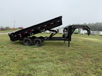 New 2025 Iron Bull DTG 14K 7X16 GOOSENECK SCISSOR LIFT Dump Trailer