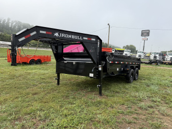 New 2025 Iron Bull DTG 14K 7X16 GOOSENECK SCISSOR LIFT Dump Trailer