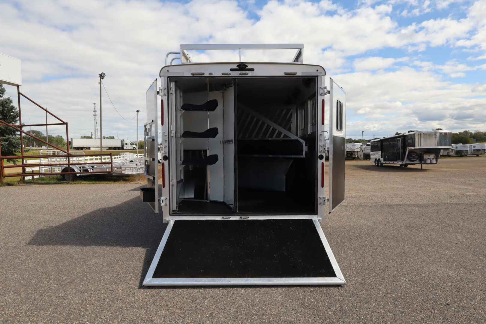 Used 2017 Bison Trailers 3 Horse LQ W/Slide-out Horse Trailer