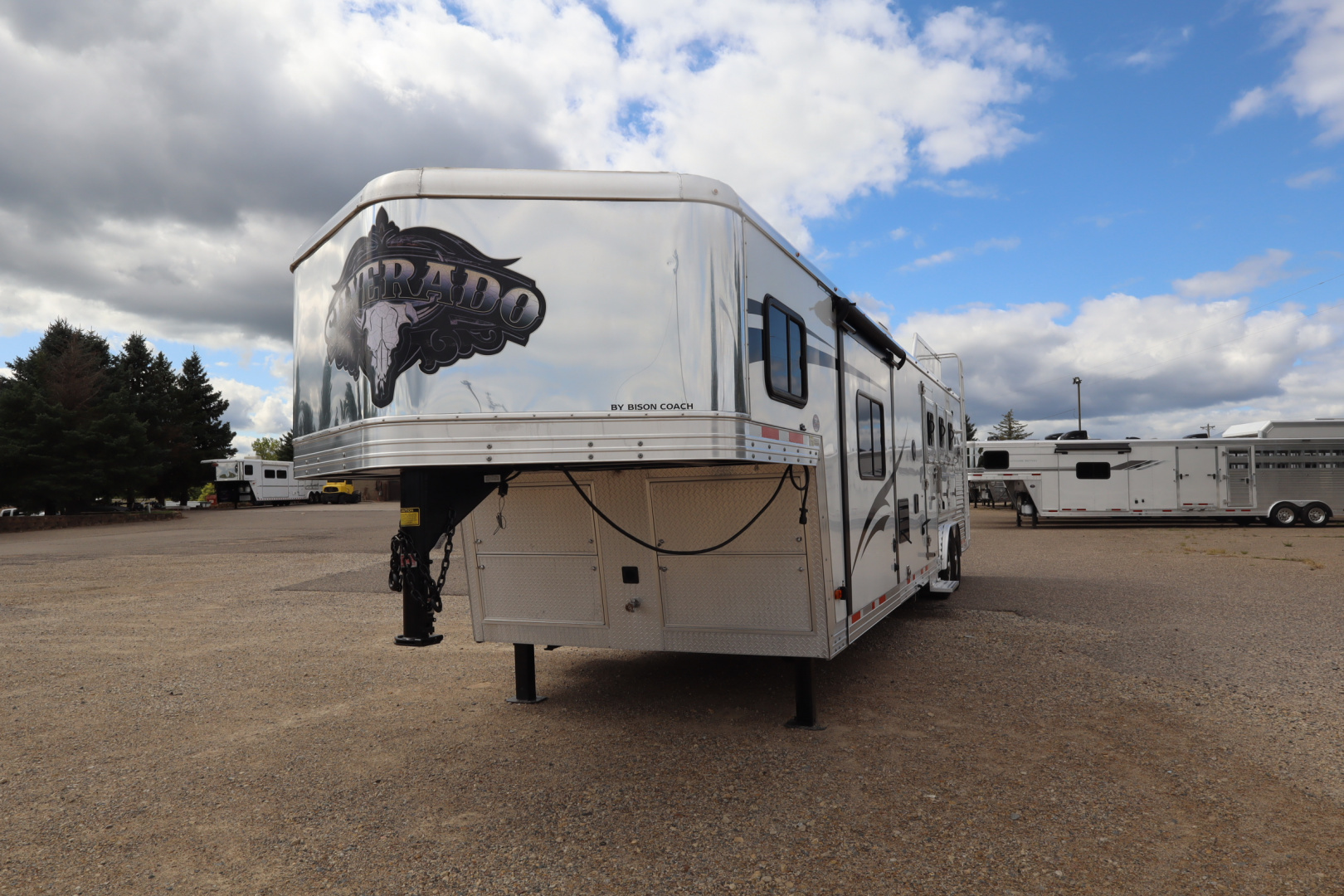 Used 2017 Bison Trailers 3 Horse LQ W/Slide-out Horse Trailer