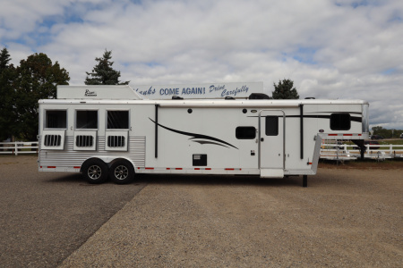 Used 2017 Bison Trailers 3 Horse LQ W/Slide-out Horse Trailer