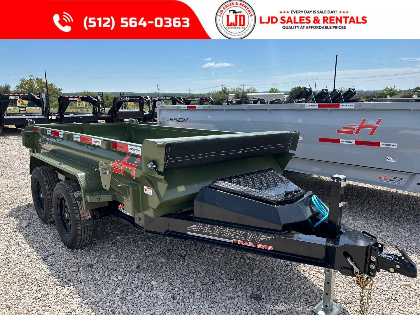 New 2026 Horizon Trailers - Dump Trailer - 5' X 10' X 18  Dump Trailer