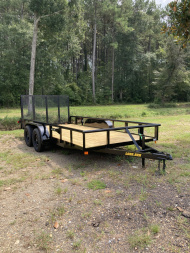 New 2025 Long Run Trailers 82"x16' TA, Pipe, 4' gate Utility Trailer
