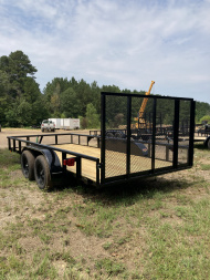 New 2025 Long Run Trailers 82"x16' TA, Pipe, 4' gate Utility Trailer