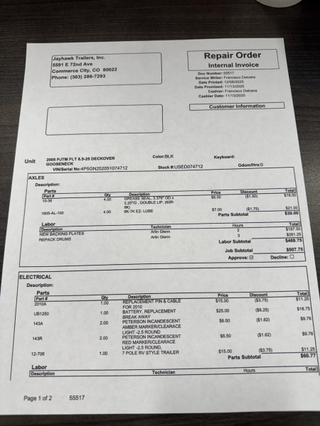 Used 2005 PJ Trailers 8.5-25 DECKOVER GOOSENECK