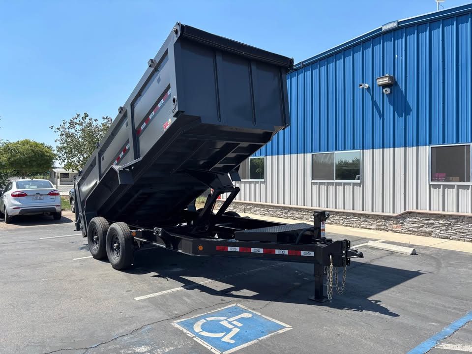 New 2026 GR 7'x14'x 42 Inch Walls 8 Inch I-Beam Low-Profile Design Dump Trailer 14k