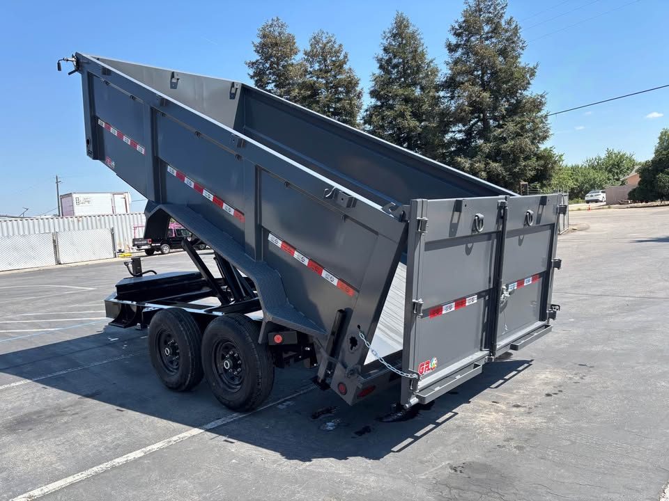 New 2026 GR 7'x14'x 42 Inch Walls 8 Inch I-Beam Low-Profile Design Dump Trailer 14k