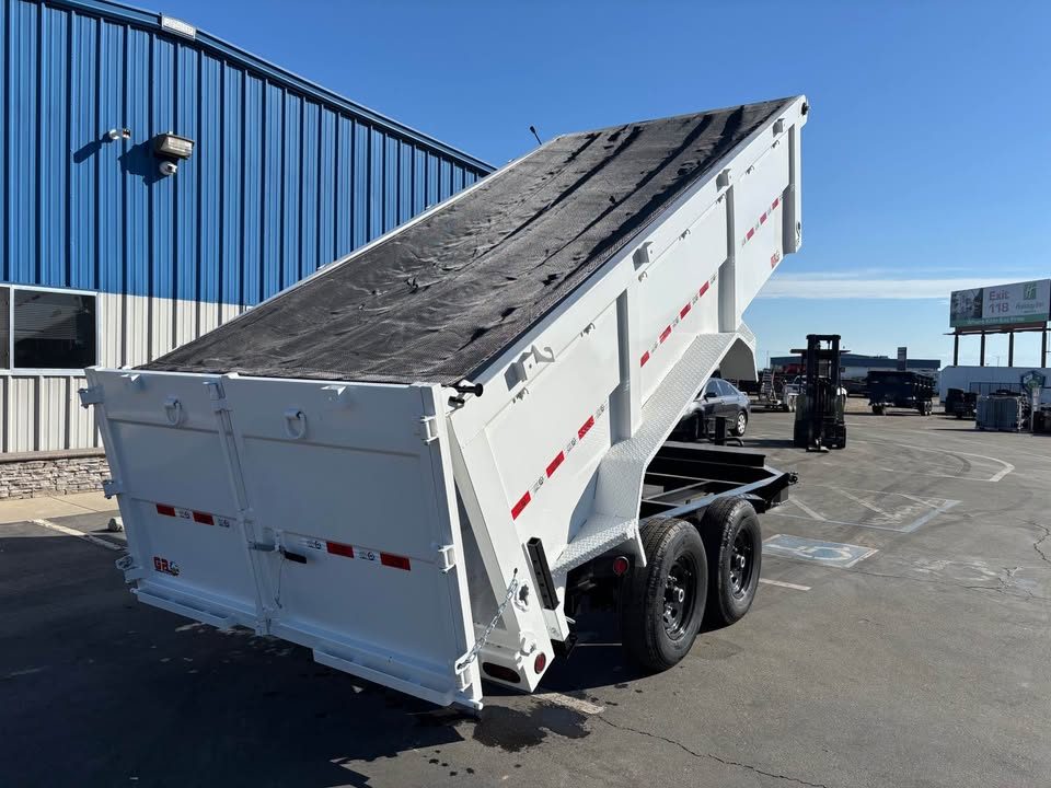New 2026 GR 7'x14'x 42 Inch Walls 8 Inch I-Beam Low-Profile Design Dump Trailer 14k