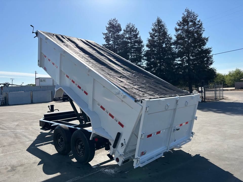 New 2026 GR 7'x14'x 42 Inch Walls 8 Inch I-Beam Low-Profile Design Dump Trailer 14k