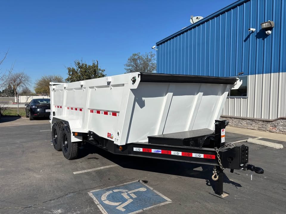 New 2026 GR 7'x14'x 42 Inch Walls 8 Inch I-Beam Low-Profile Design Dump Trailer 14k