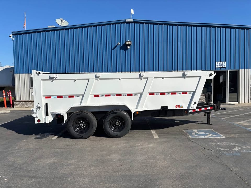 New 2026 GR 7'x14'x 42 Inch Walls 8 Inch I-Beam Low-Profile Design Dump Trailer 14k