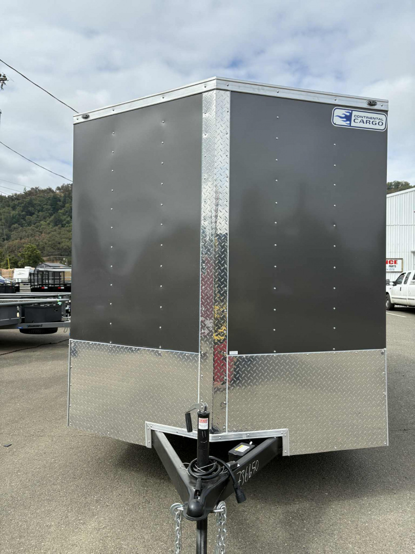 New ENCLOSED CARGO BOX 2026 CONTINENTAL VHW714TA2 7x14 TRAILER CHARCOAL RAMP