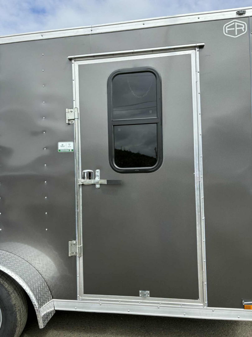 New ENCLOSED CARGO BOX 2026 CONTINENTAL VHW714TA2 7x14 TRAILER CHARCOAL RAMP