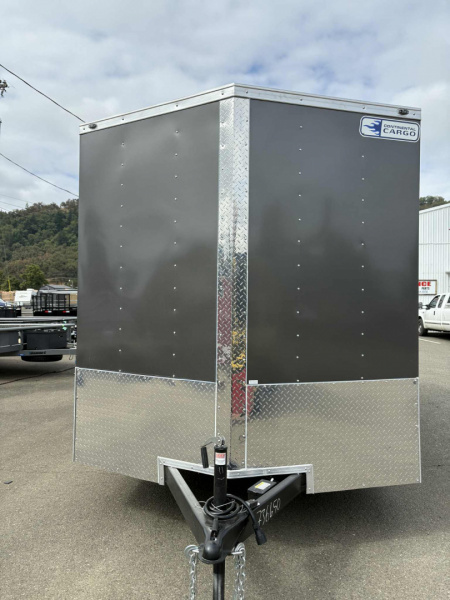 New ENCLOSED CARGO BOX 2026 CONTINENTAL VHW714TA2 7x14 TRAILER CHARCOAL RAMP