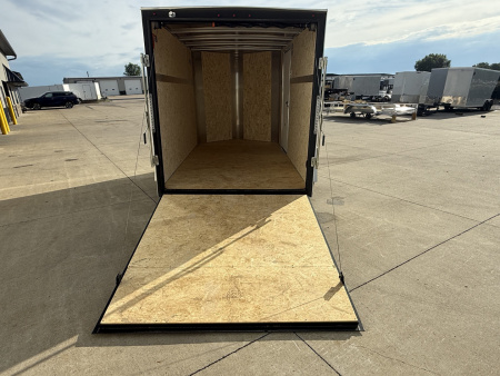 New 2025 H&H White 6'x10' 3k Flat Top V-Nose Enclosed Cargo Trailer